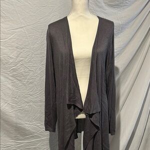 Torrid Gray Cardigan Sweater with Waterfall Design